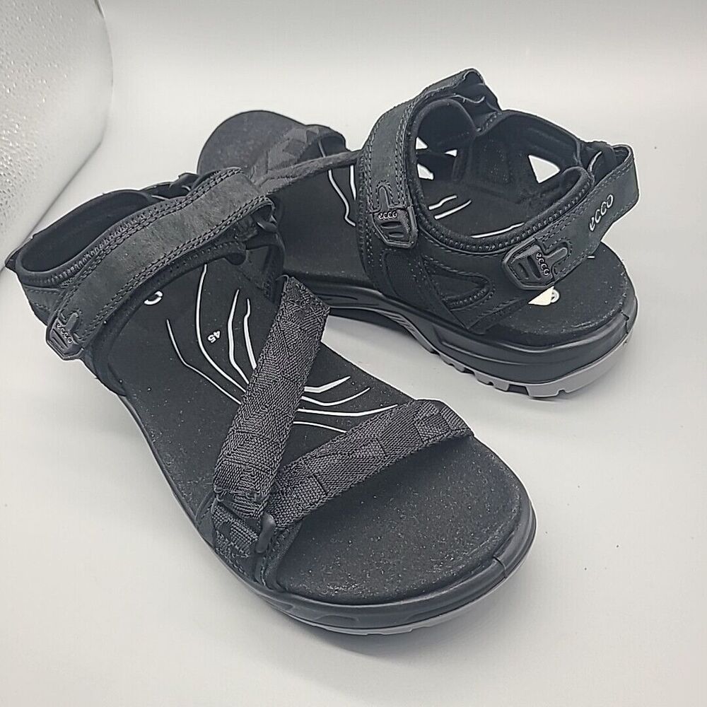 Ecco Men Sandals Sz 11-11.5/ 45 Offroad Yucatan Coast Black Textile Comfort New